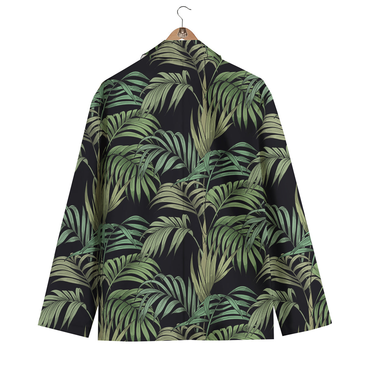 Fern Leaf Tropical Print Pattern Men's Blazer-grizzshop