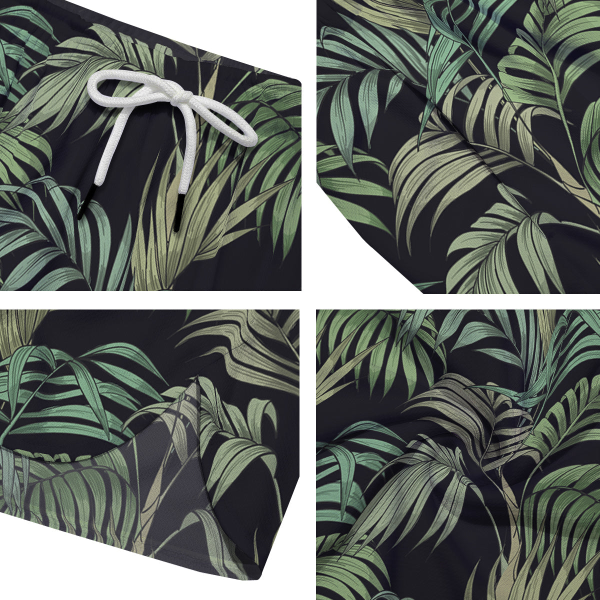 Fern Leaf Tropical Print Pattern Men's Running Shorts-grizzshop