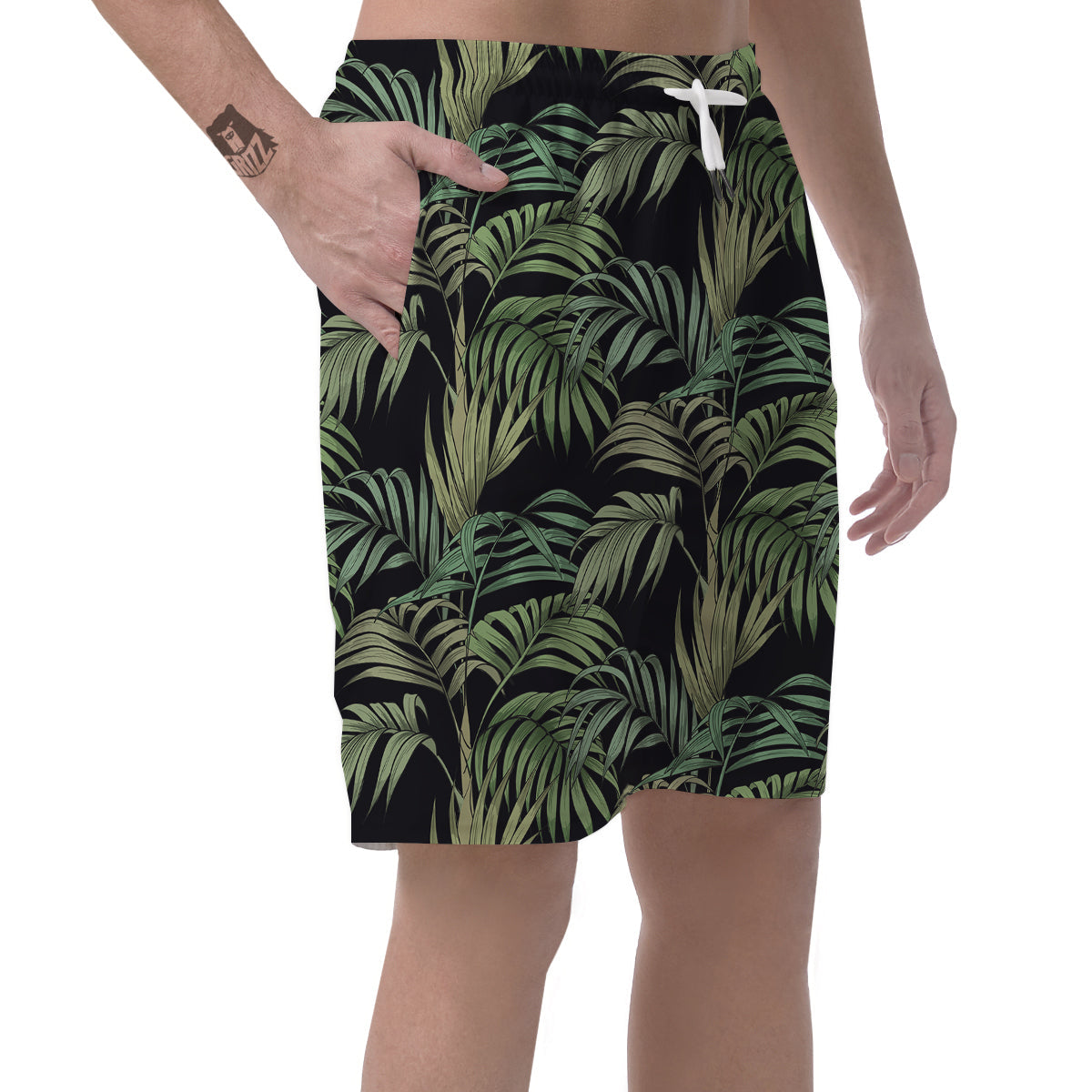 Fern Leaf Tropical Print Pattern Men's Shorts-grizzshop