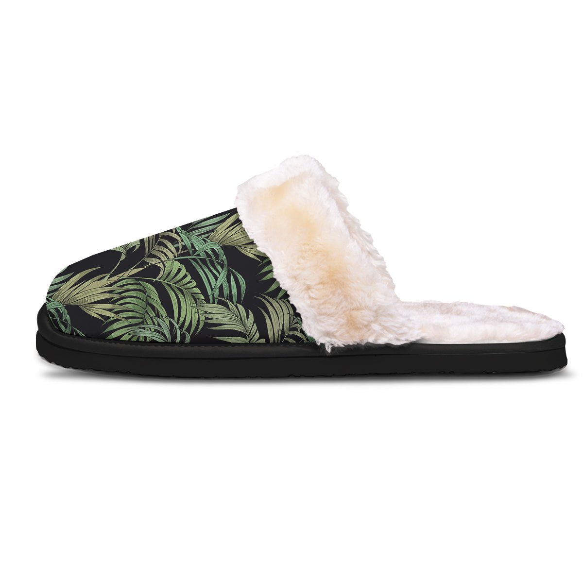 Fern Leaf Tropical Print Pattern Slippers-grizzshop