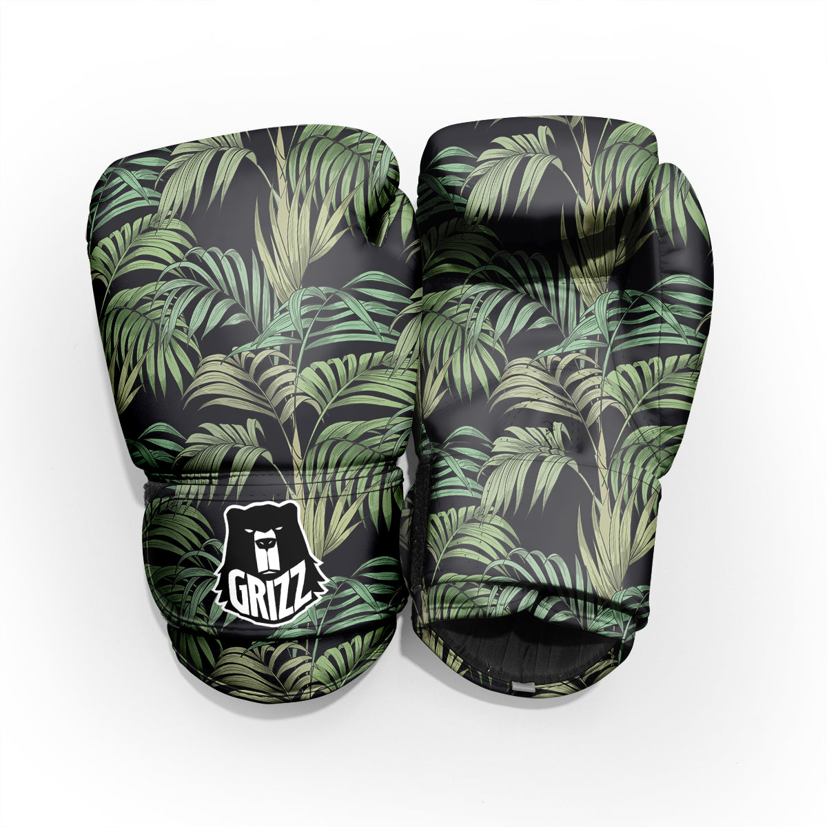 Fern Leaf Tropical Print Pattern Pro Boxing Glove