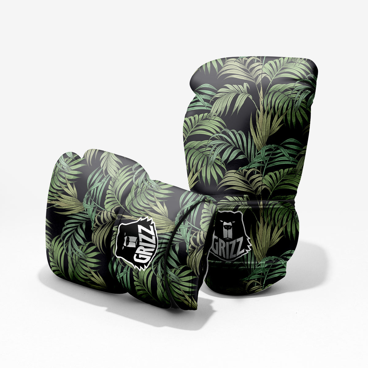 Fern Leaf Tropical Print Pattern Pro Boxing Glove