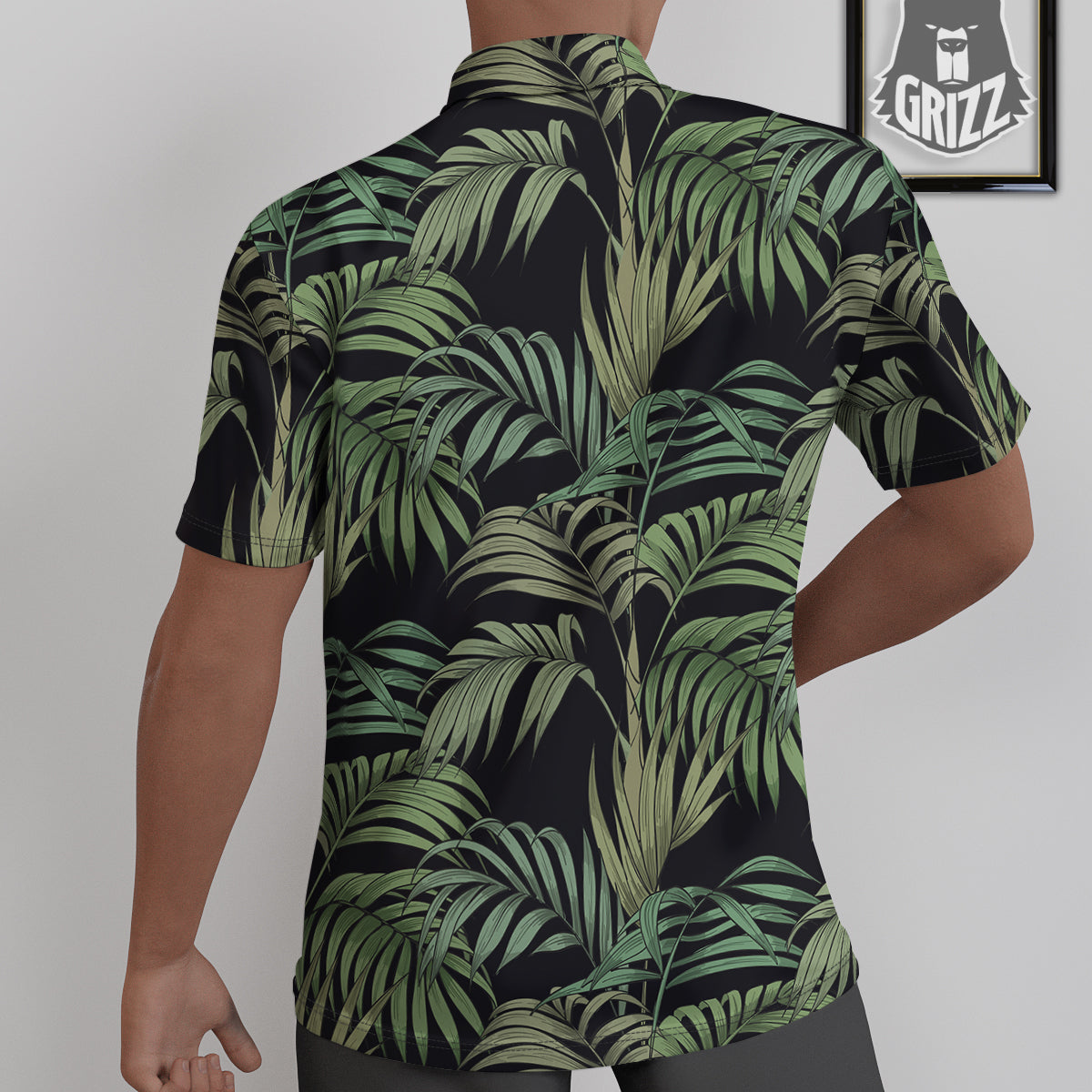 Fern Leaf Tropical Print Pattern Untucked Shirts-grizzshop
