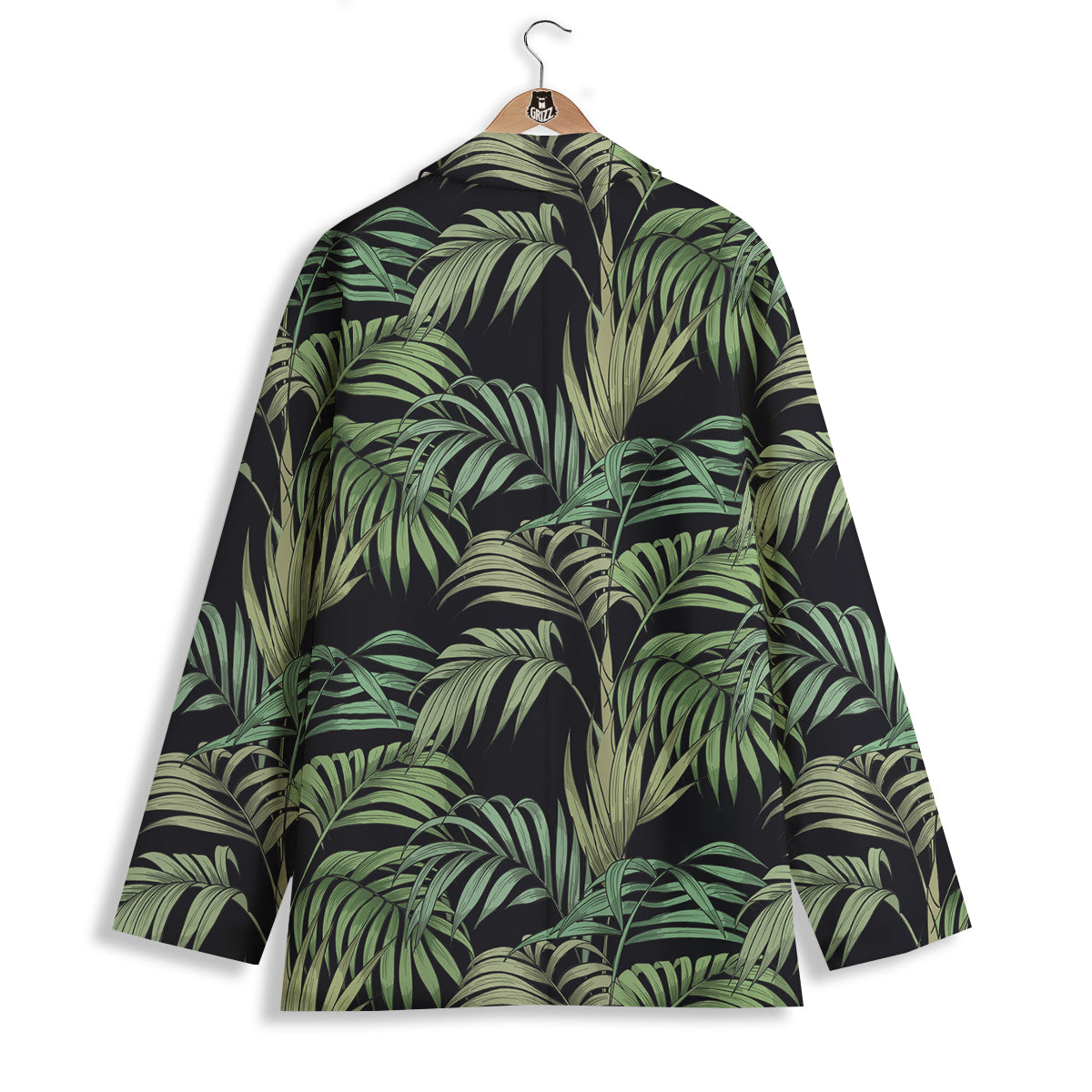 Fern Leaf Tropical Print Pattern Women's Blazer-grizzshop