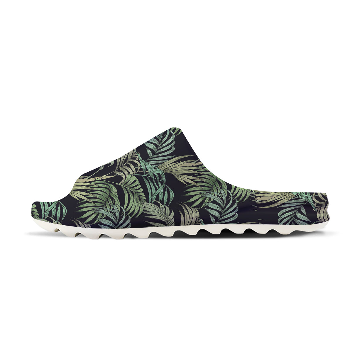 Fern Leaf Tropical Print Pattern Sandals-grizzshop