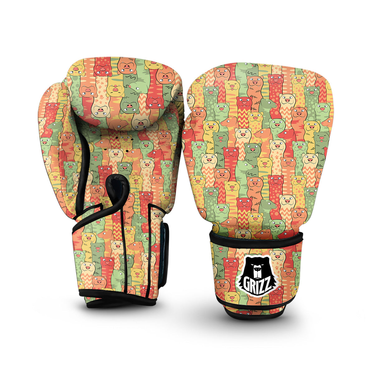 Ferret Colorful Print Pattern Boxing Gloves-grizzshop