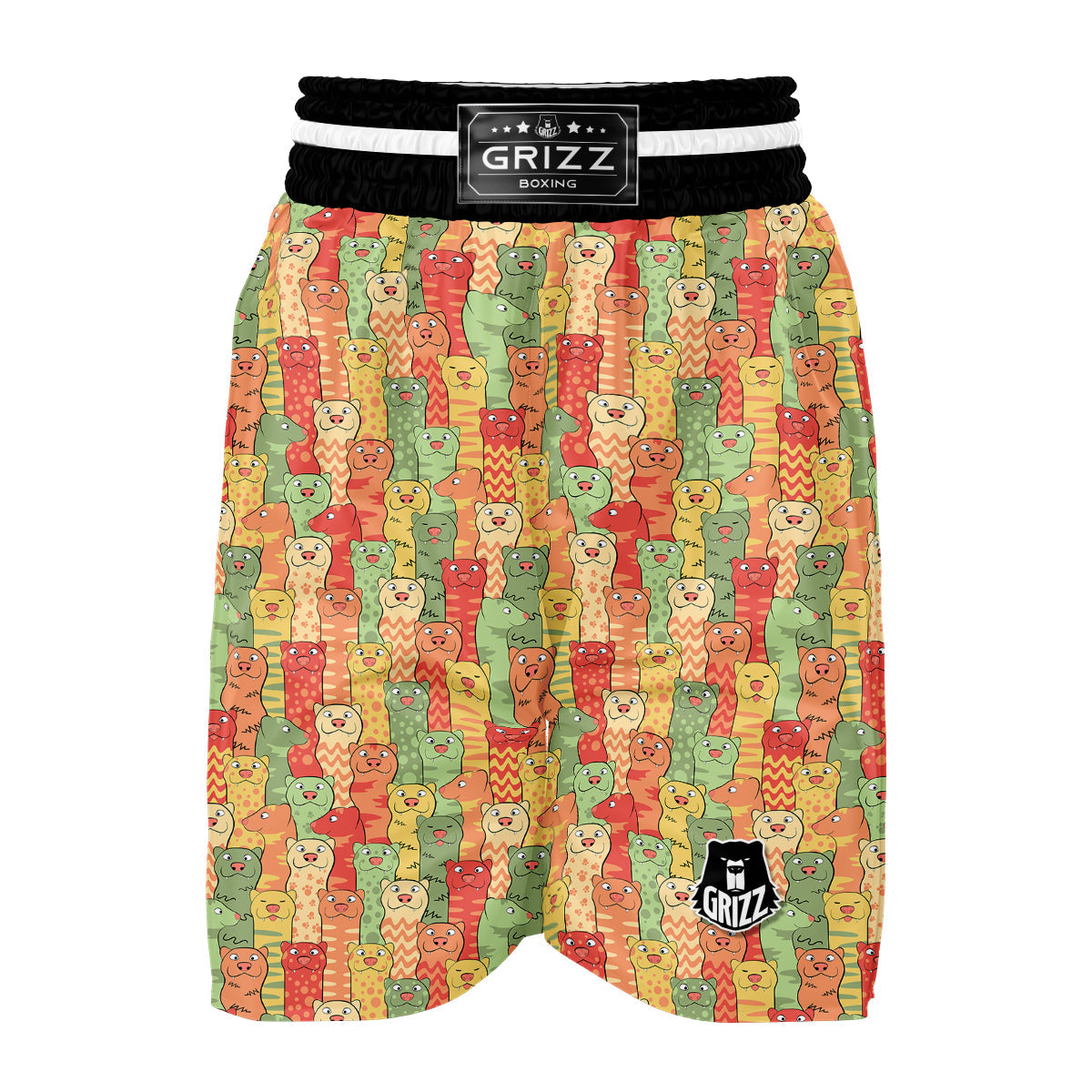 Ferret Colorful Print Pattern Boxing Shorts-grizzshop