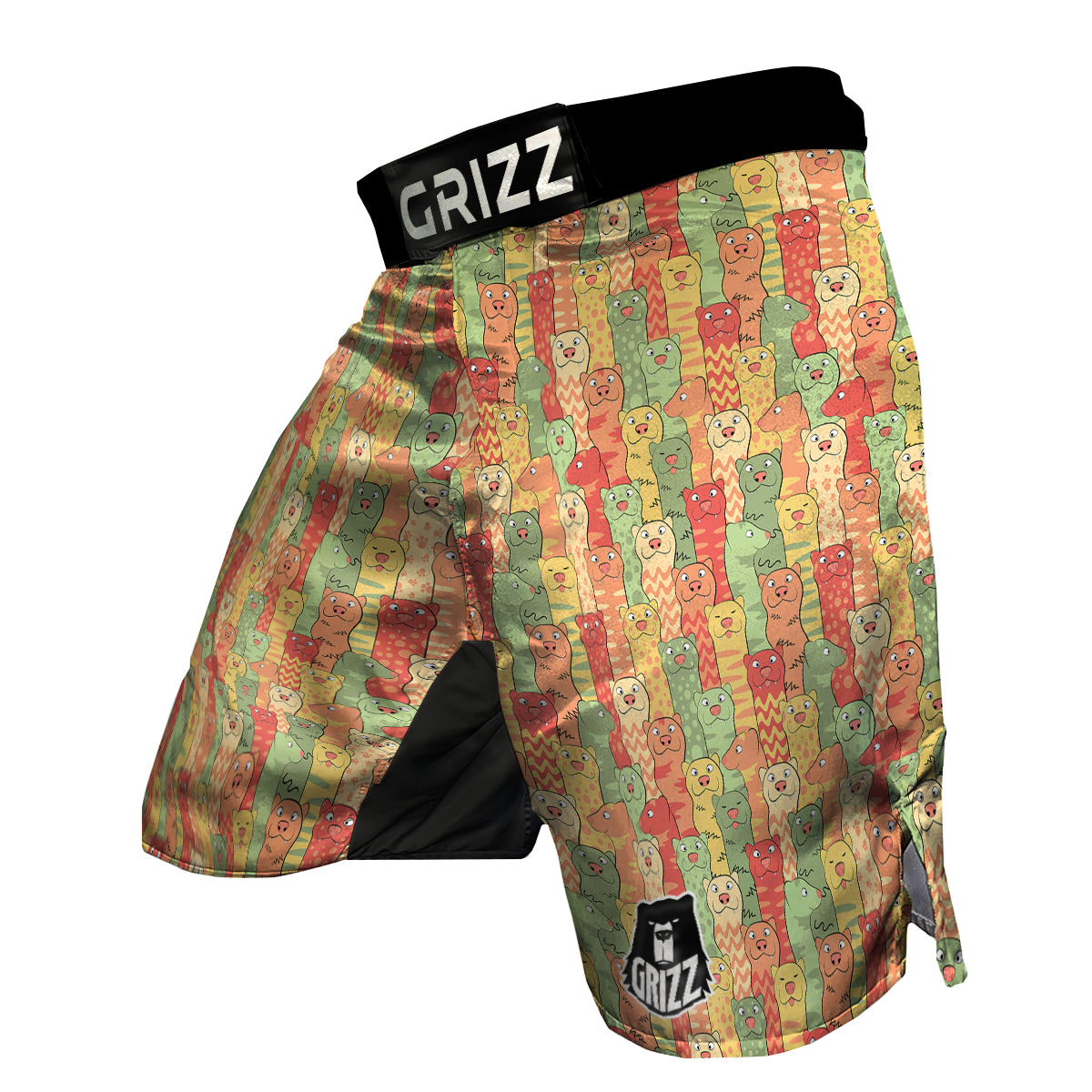 Ferret Colorful Print Pattern MMA Shorts-grizzshop