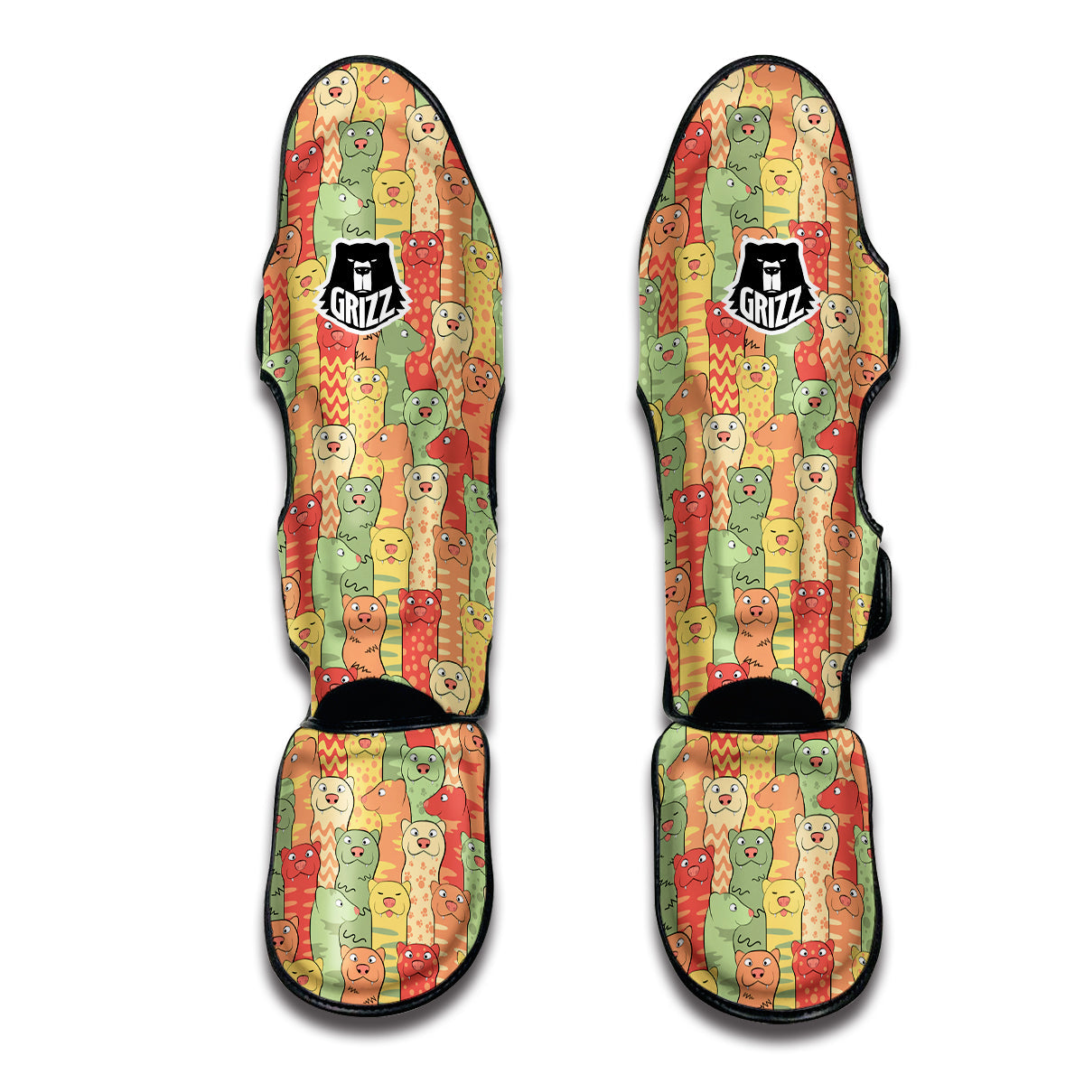 Ferret Colorful Print Pattern Muay Thai Shin Guards-grizzshop