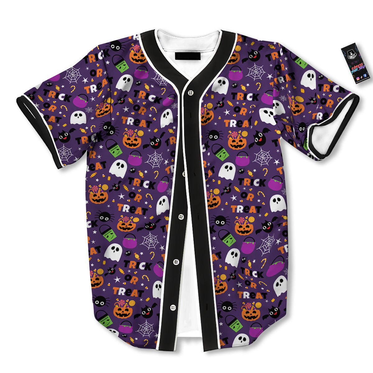 Festival Halloween Print Pattern Baseball Jersey-grizzshop