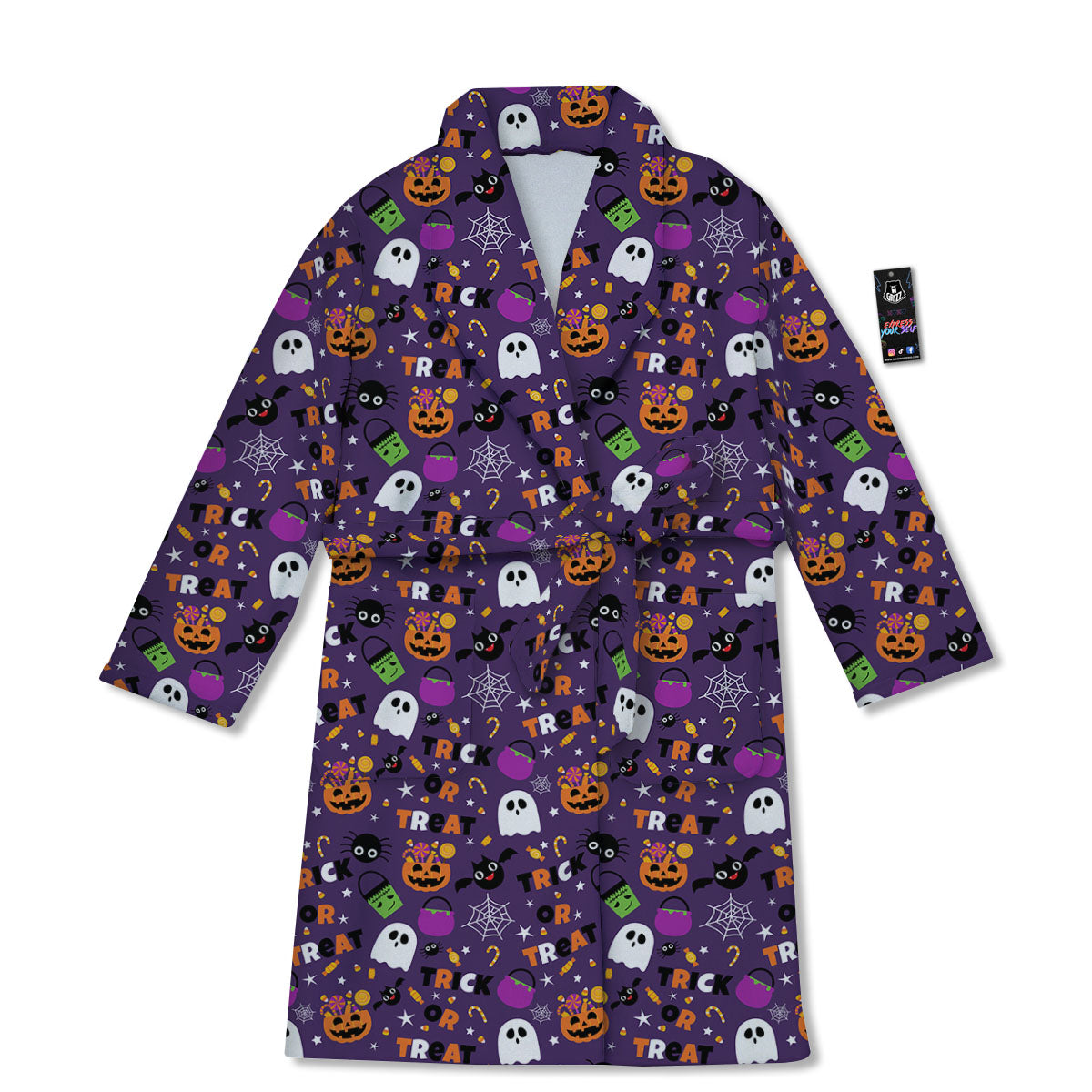 Festival Halloween Print Pattern Bathrobe-grizzshop