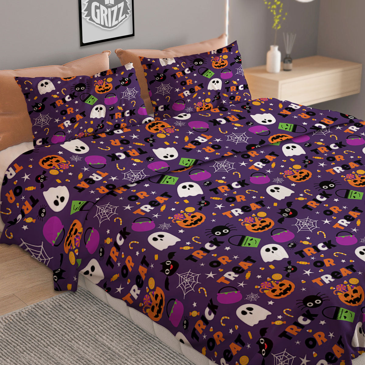 Festival Halloween Print Pattern Duvet Cover Bedding Set