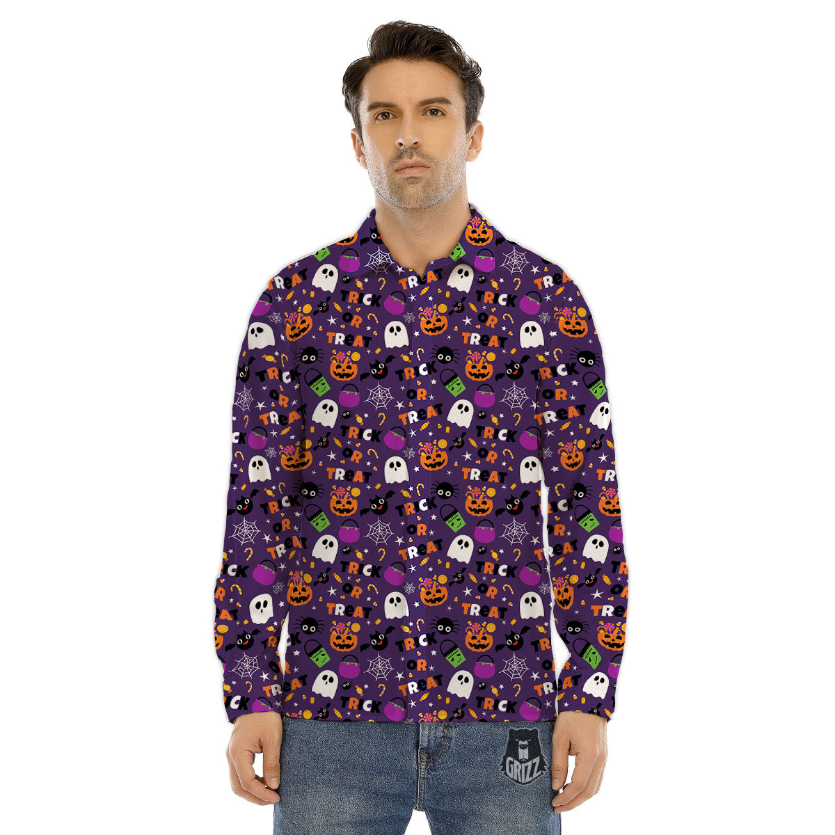 Festival Halloween Print Pattern Men's Dress Shirts-grizzshop