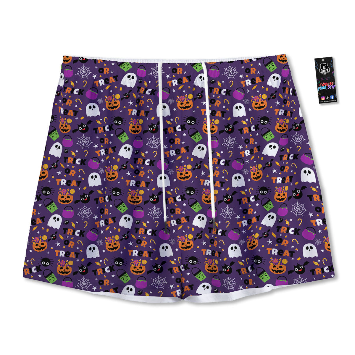 Festival Halloween Print Pattern Mesh Shorts