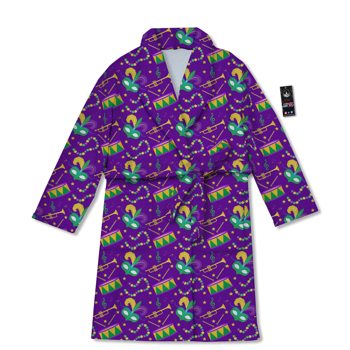 Festival Mardi Gras Print Pattern Bathrobe-grizzshop