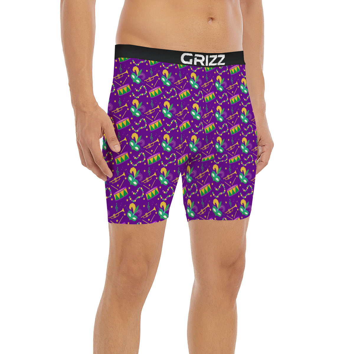 Festival Mardi Gras Print Pattern Boxer Briefs-grizzshop