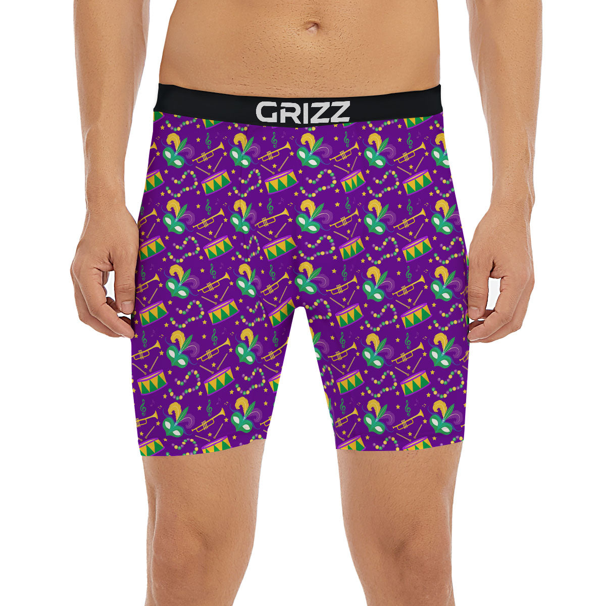 Festival Mardi Gras Print Pattern Boxer Briefs-grizzshop