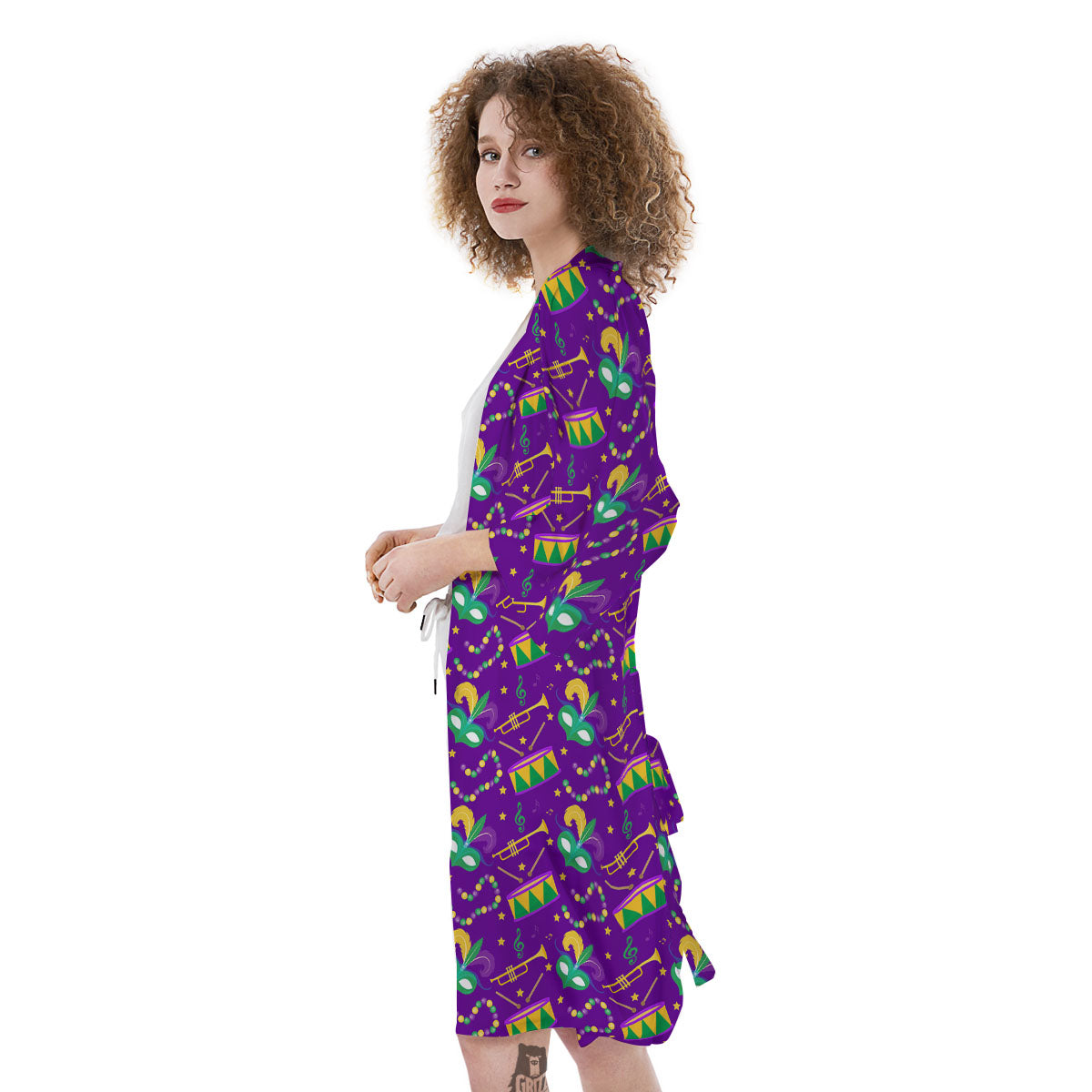 Festival Mardi Gras Print Pattern Kimono-grizzshop