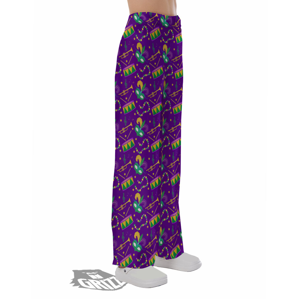 Festival Mardi Gras Print Pattern Pajama Pants-grizzshop