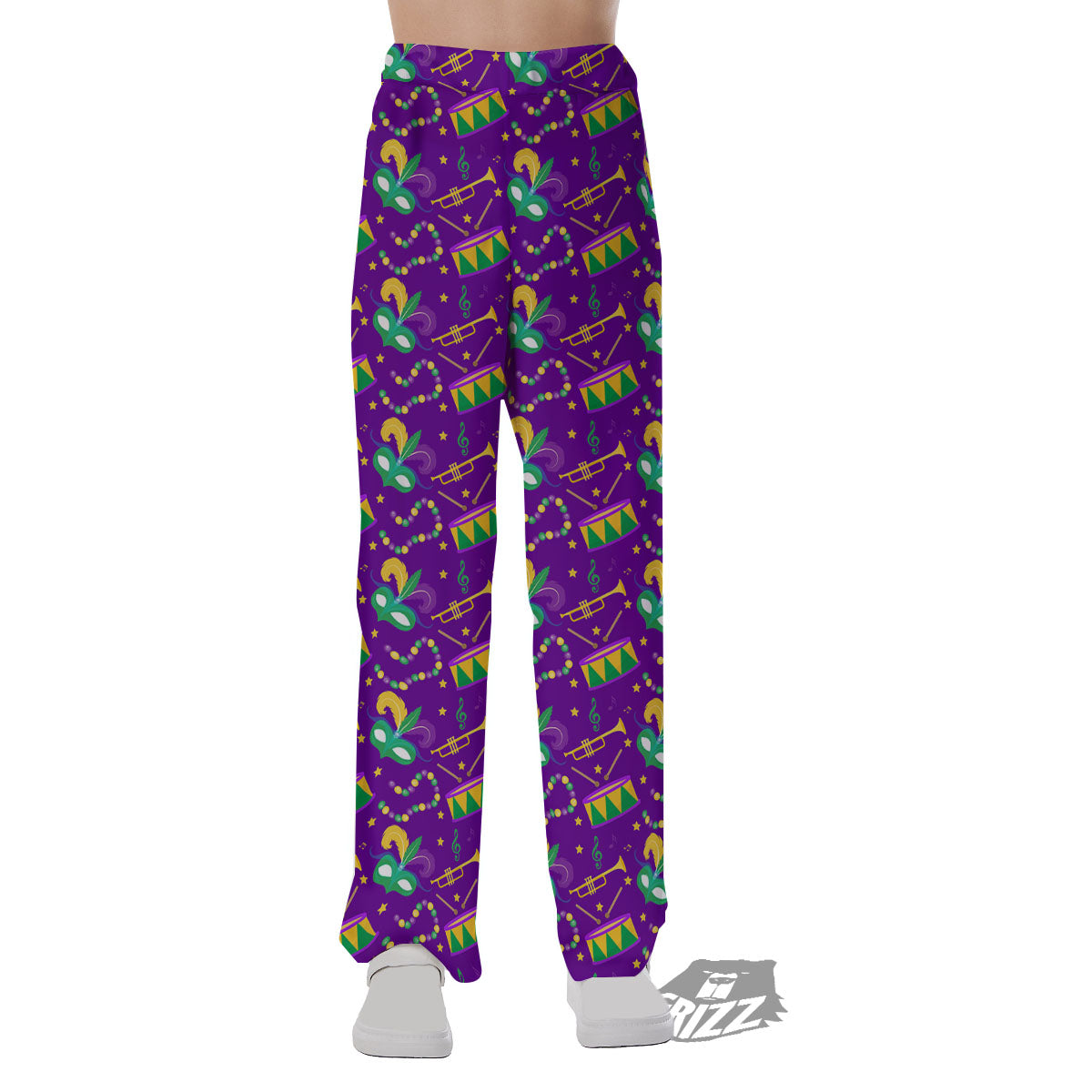Festival Mardi Gras Print Pattern Pajama Pants-grizzshop