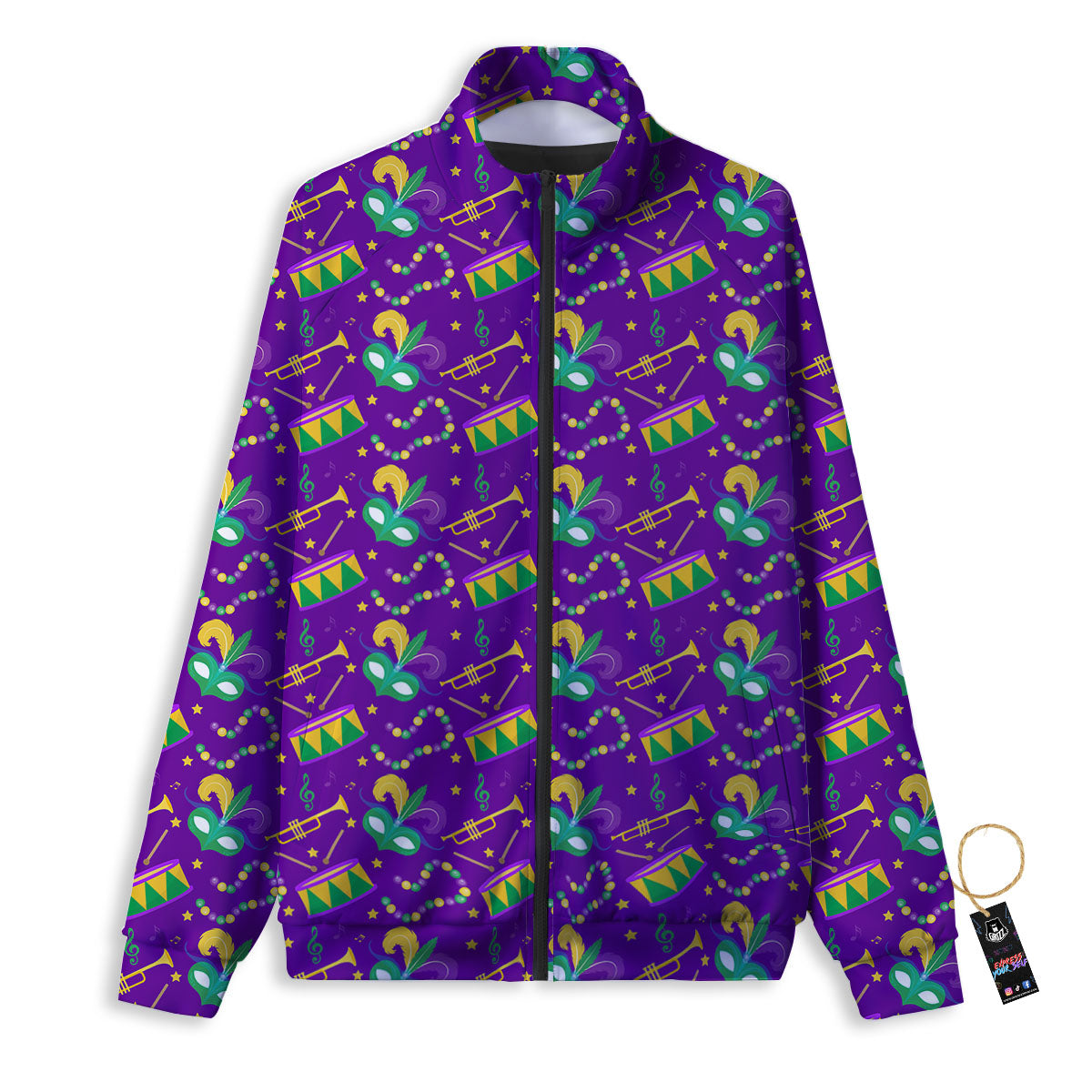 Festival Mardi Gras Print Pattern Track Jacket-grizzshop