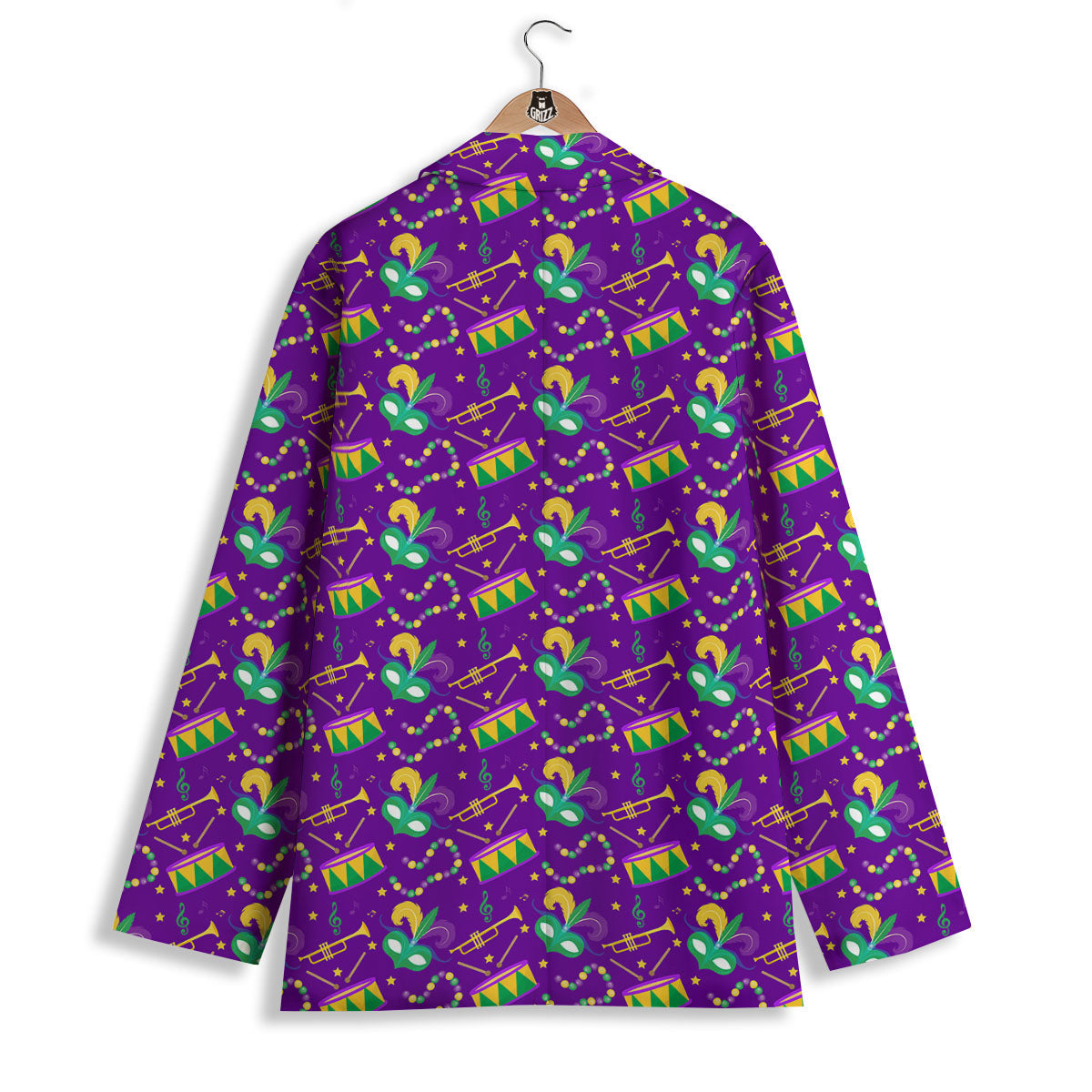 Festival Mardi Gras Print Pattern Women's Blazer-grizzshop