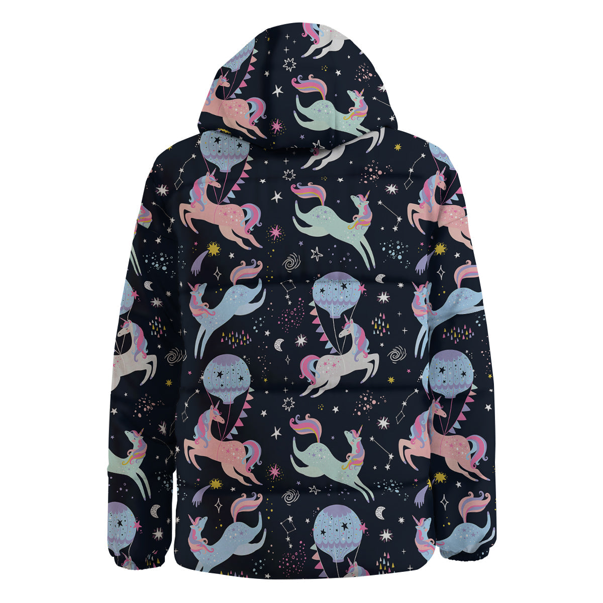 Festival Unicorn Night Print Pattern Down Jacket-grizzshop