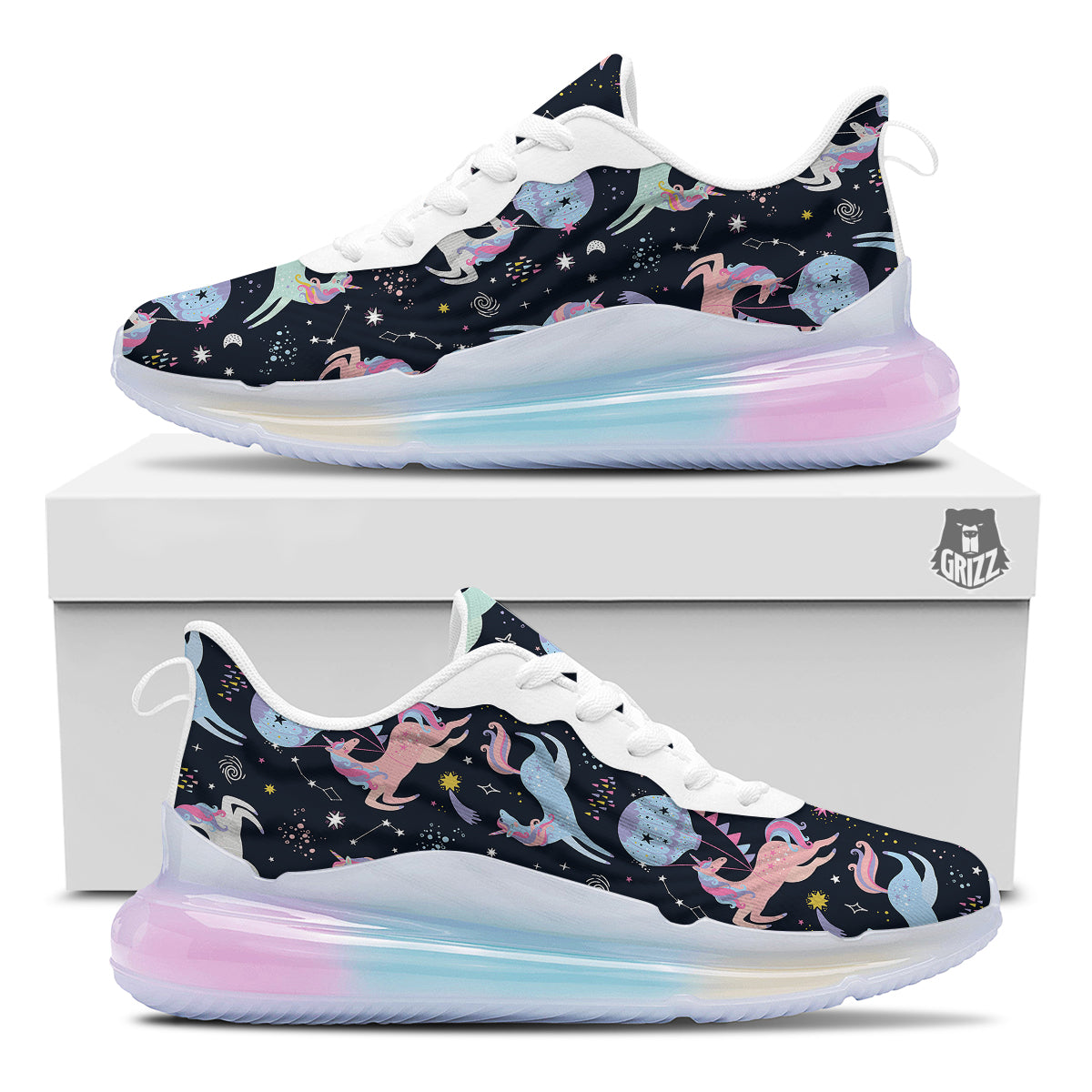 Festival Unicorn Night Print Pattern Running Sneakers-grizzshop