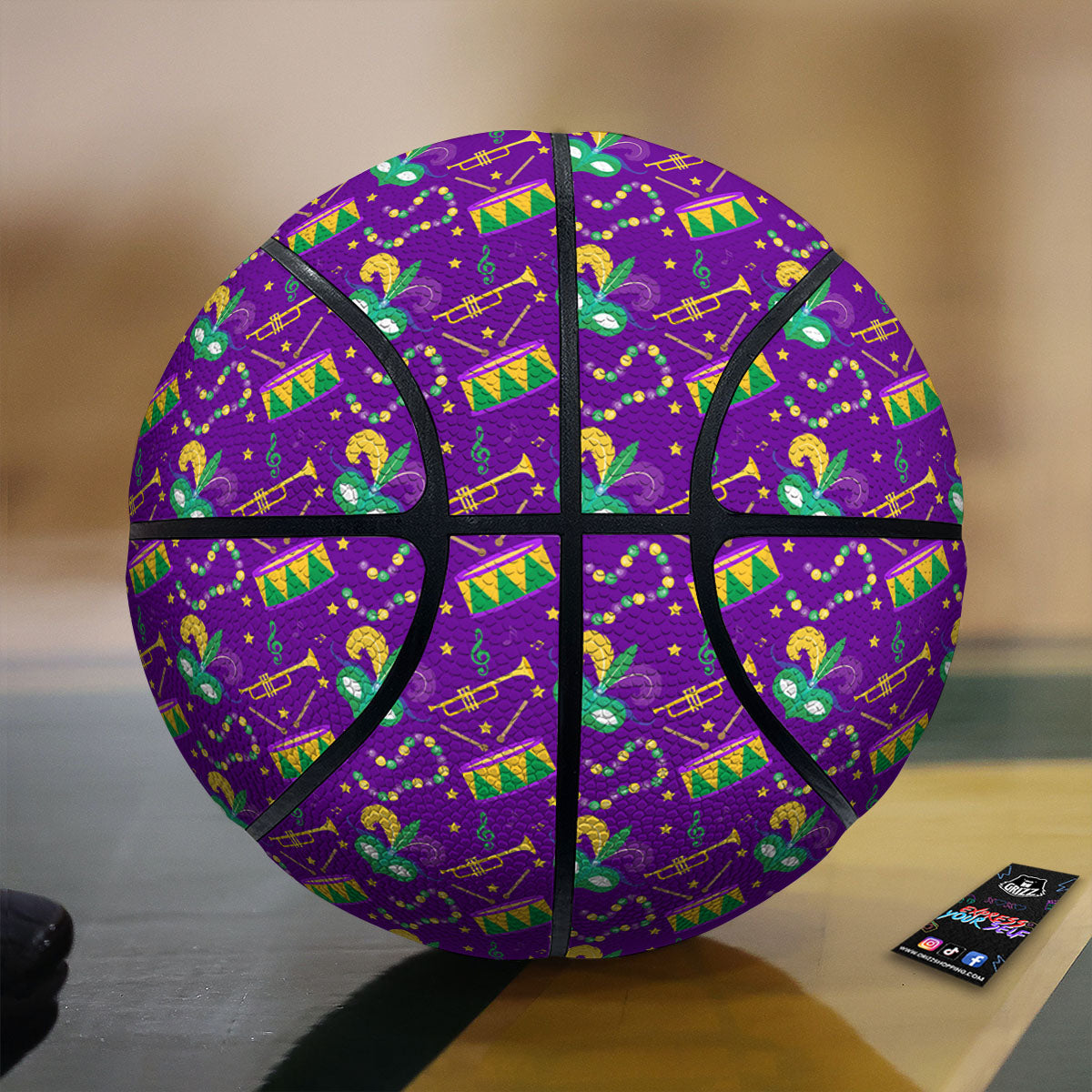 Festival Mardi Gras Print Pattern Basketball