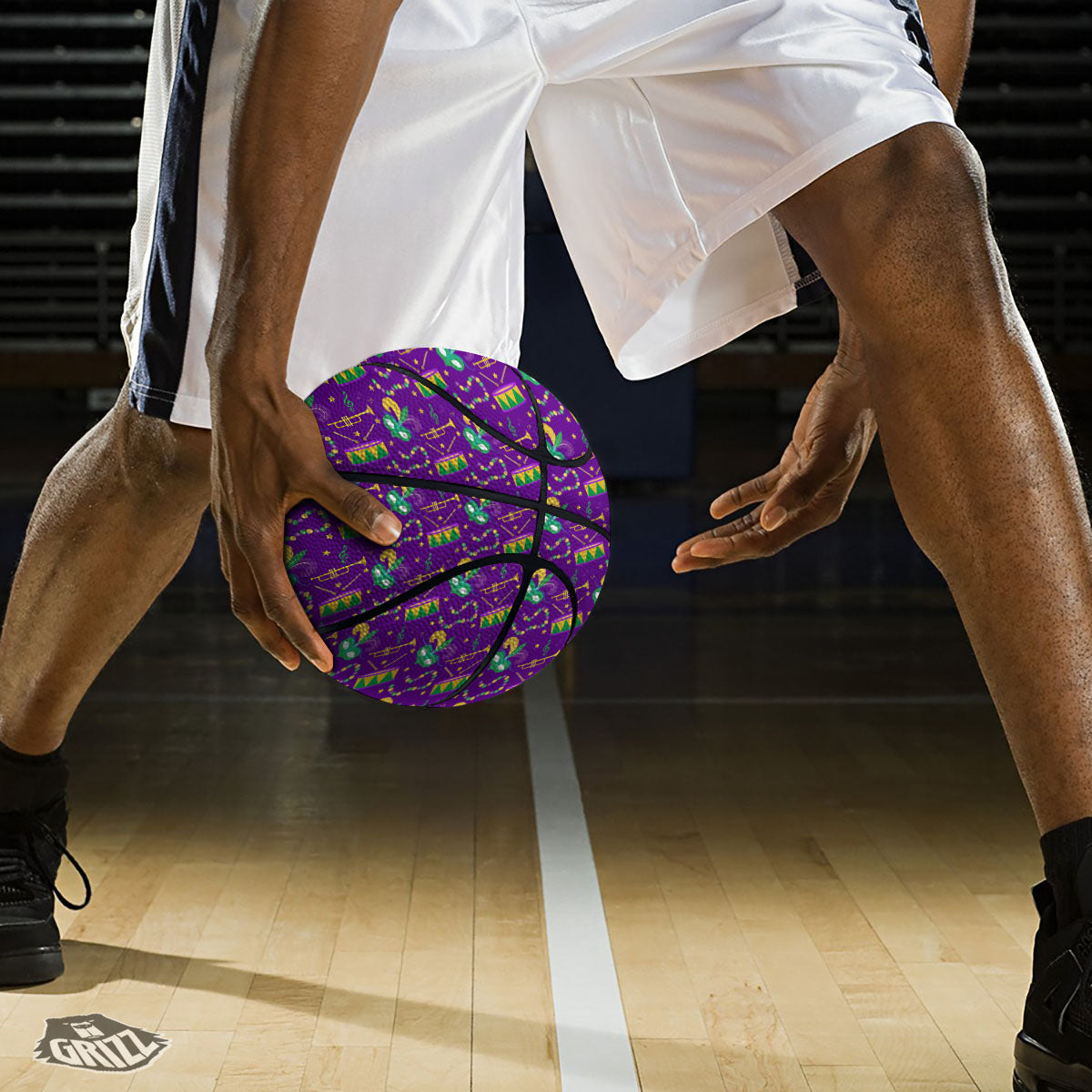 Festival Mardi Gras Print Pattern Basketball