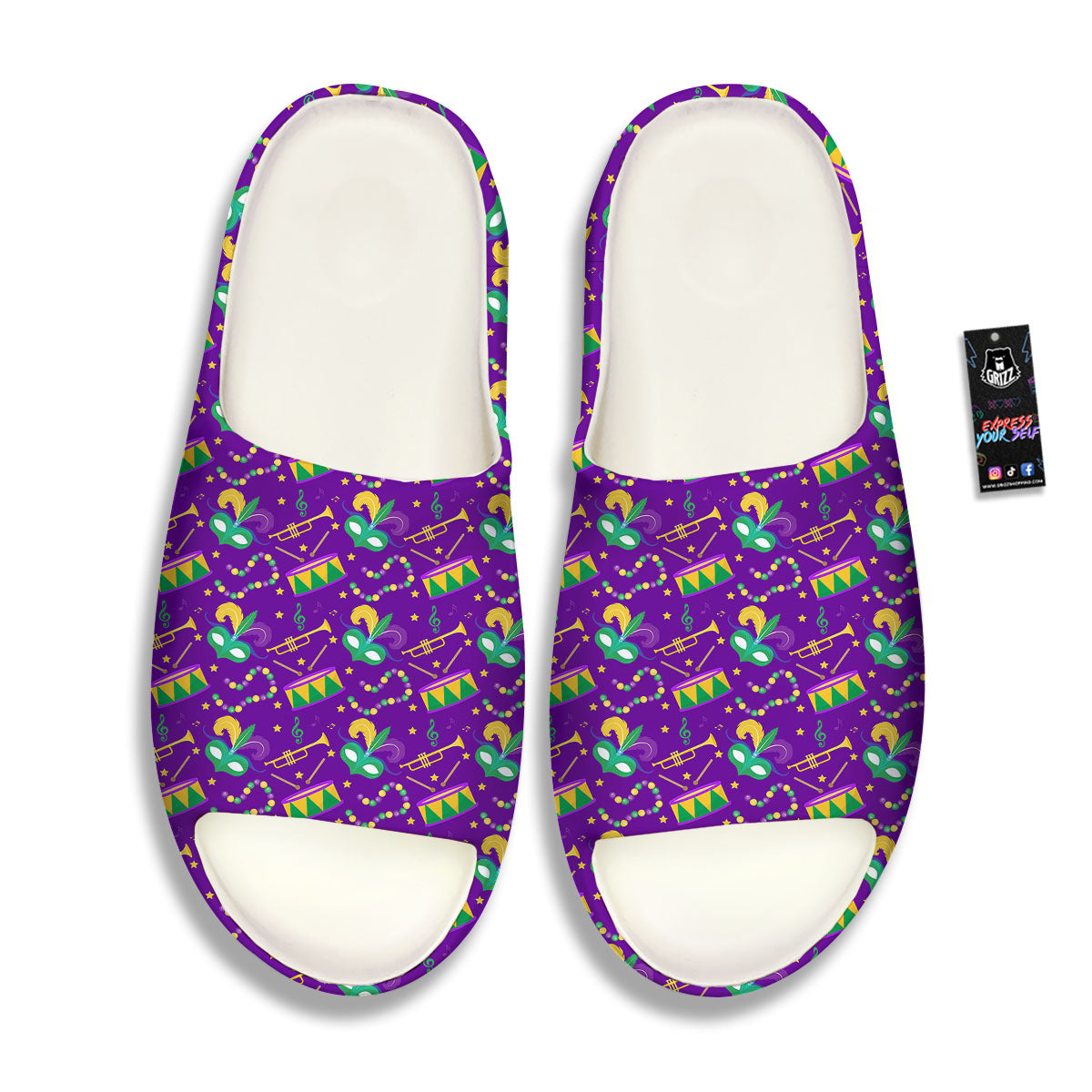 Festival Mardi Gras Print Pattern Sandals-grizzshop