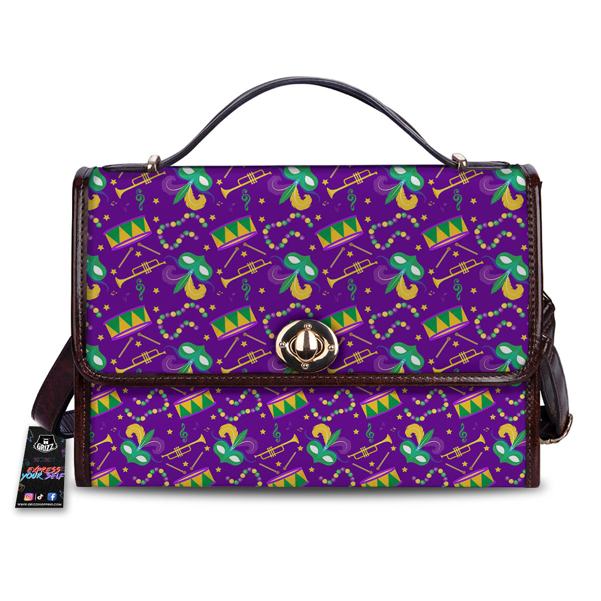 Festival Mardi Gras Print Pattern Women's Satchel Bag