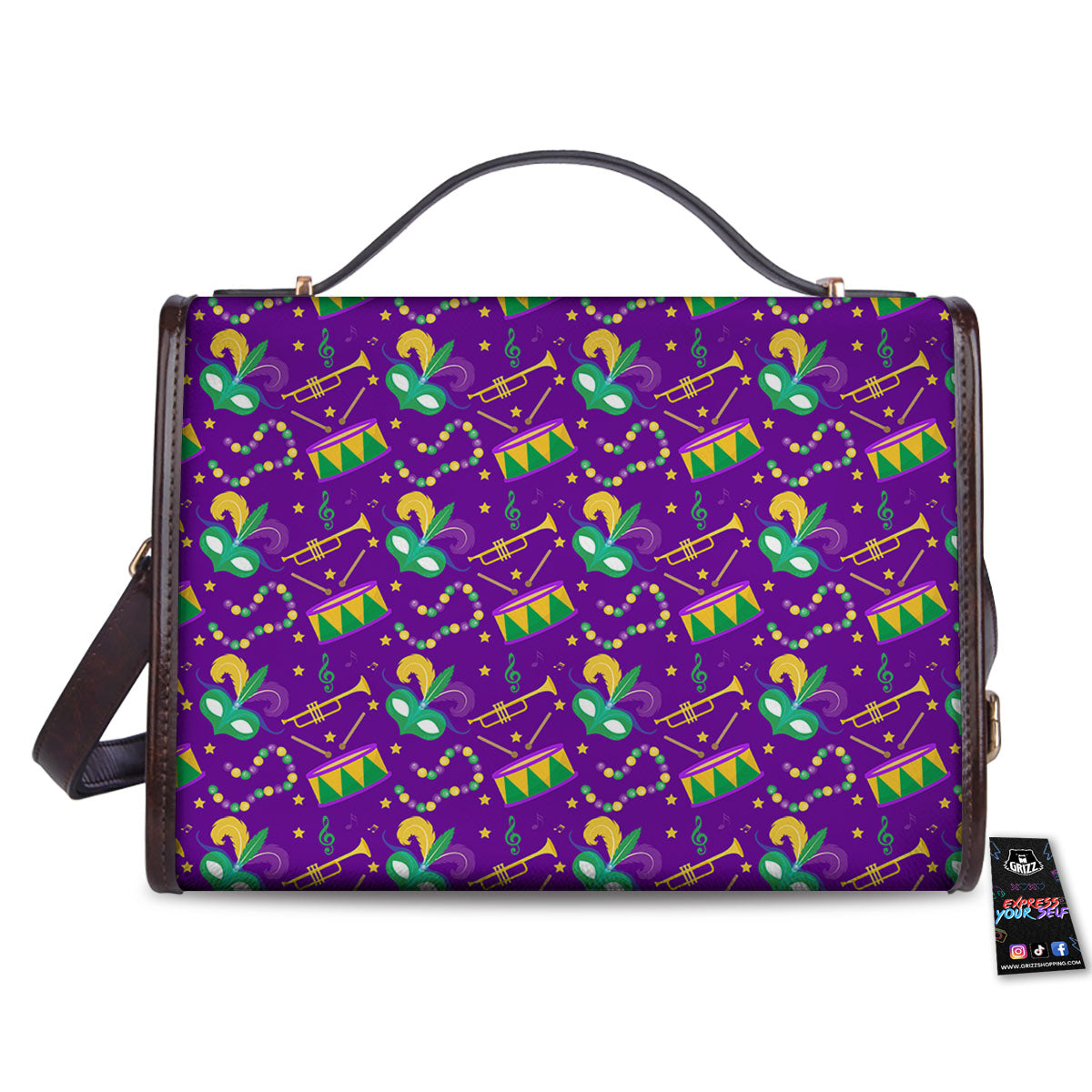 Festival Mardi Gras Print Pattern Women's Satchel Bag