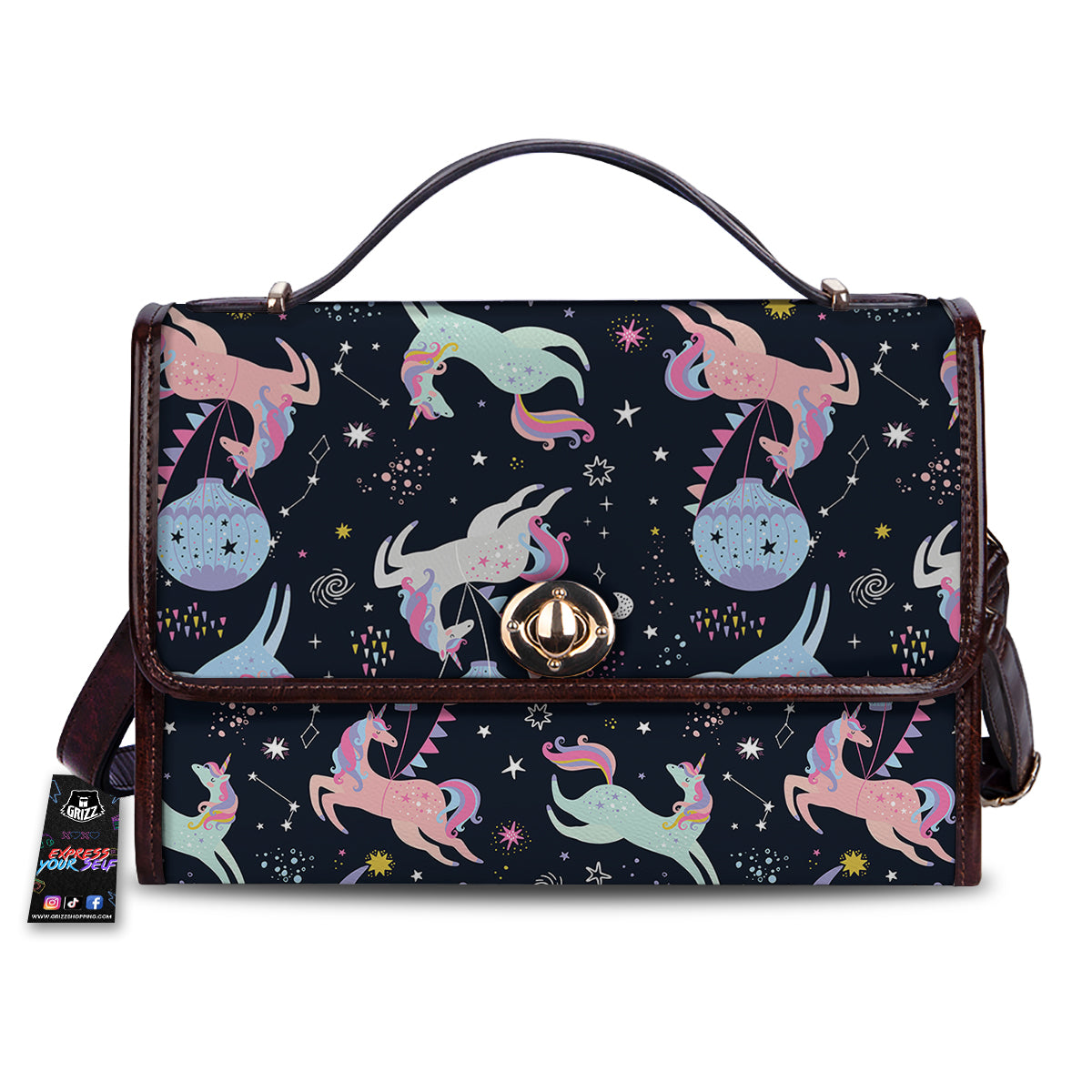 Festival Unicorn Night Print Pattern Women's Satchel Bag