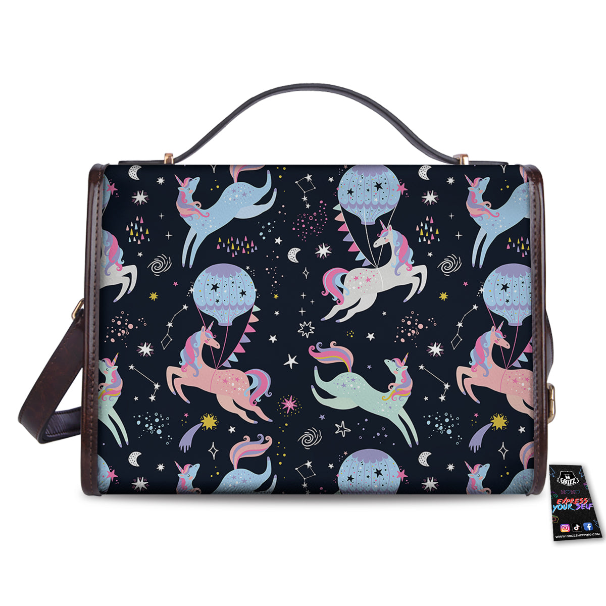 Festival Unicorn Night Print Pattern Women's Satchel Bag