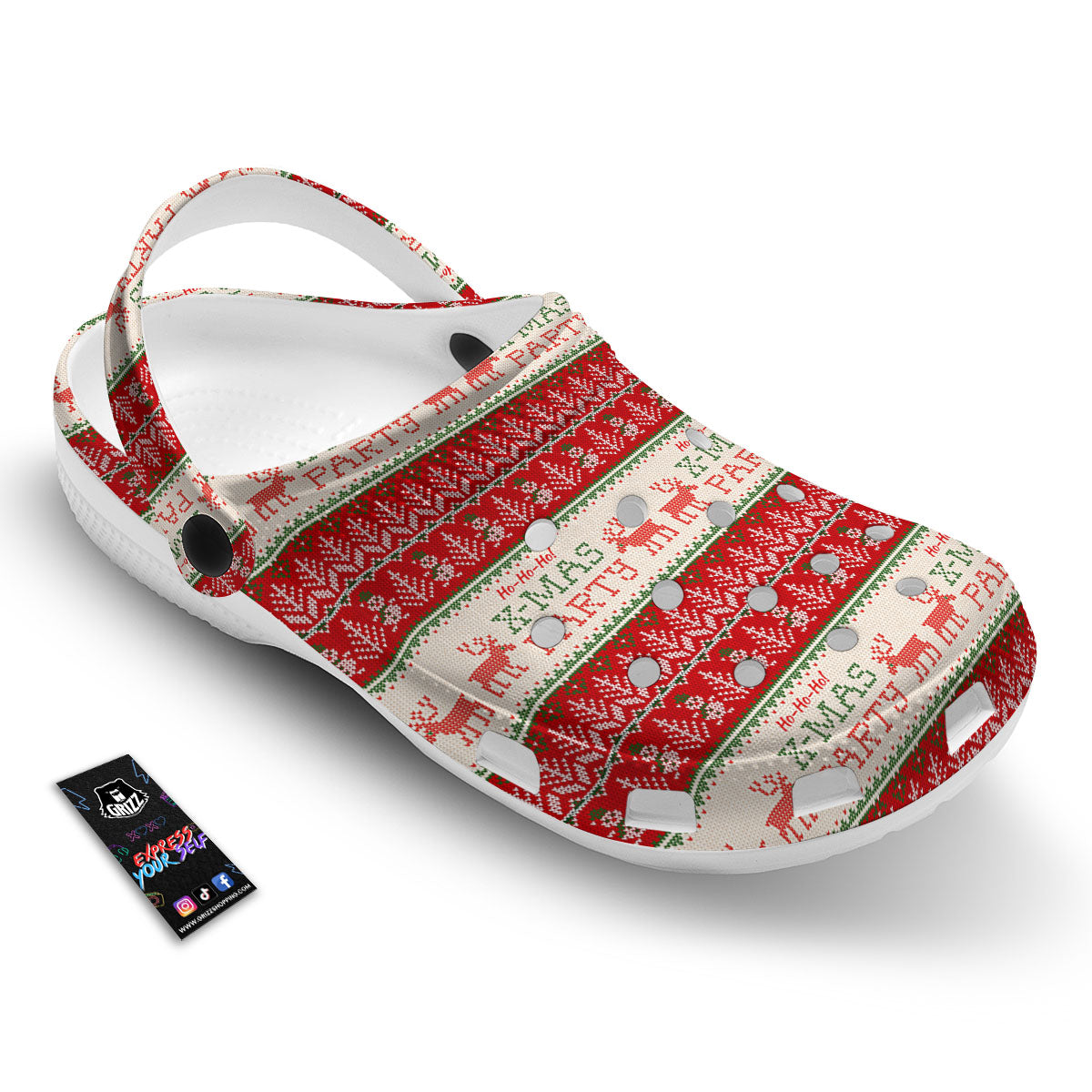 Festive Christmas Knitted Print Pattern Clog-grizzshop