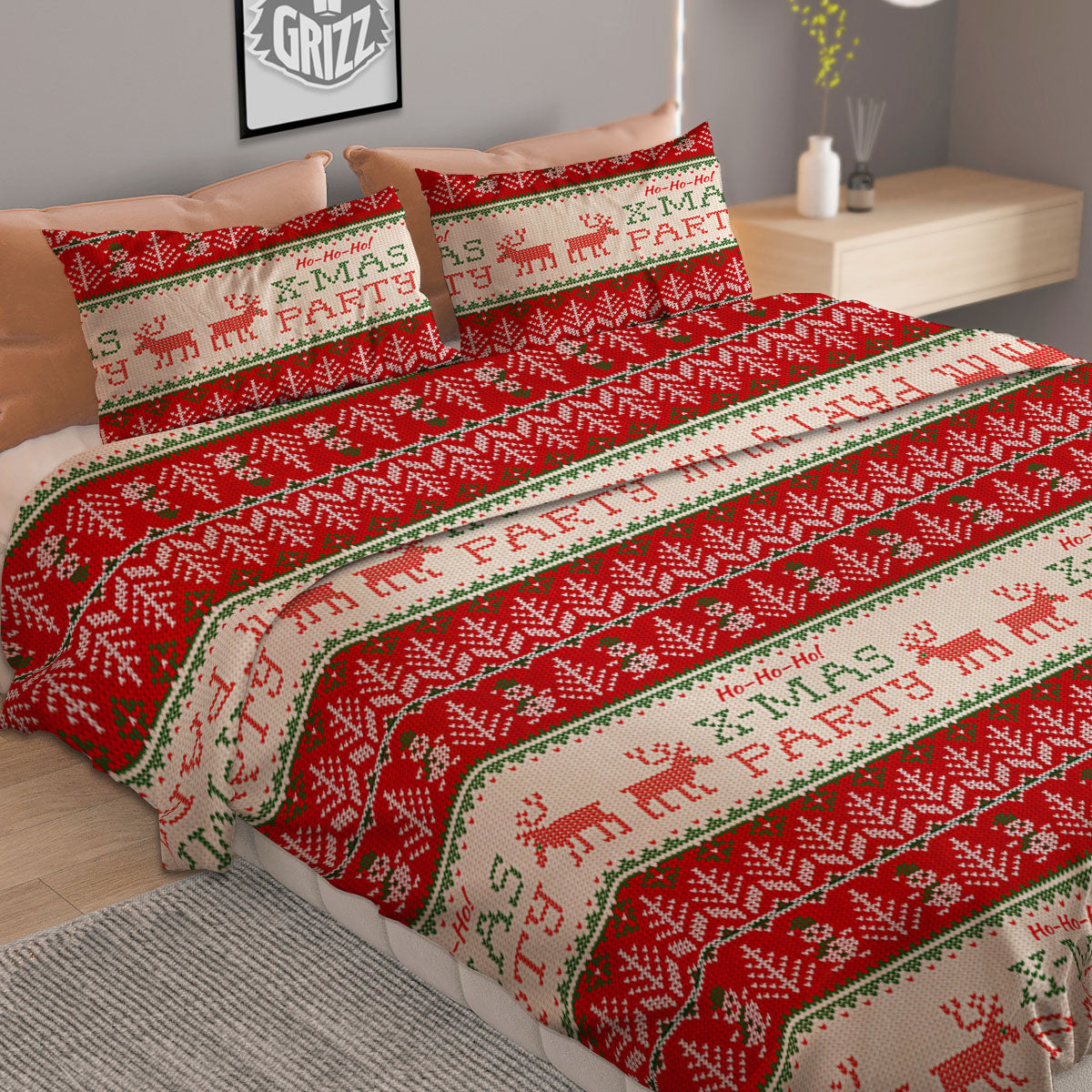 Flower Embroidery Orchid Print Pattern Duvet Cover Bedding Set