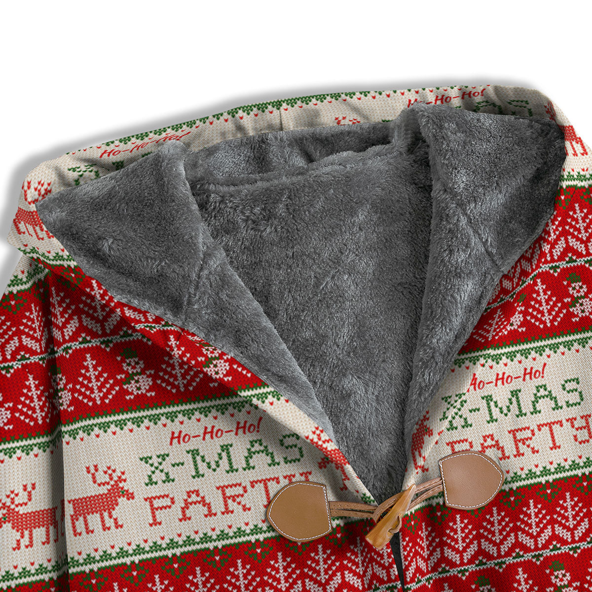 Festive Christmas Knitted Print Pattern Men's Windbreaker Jacket-grizzshop