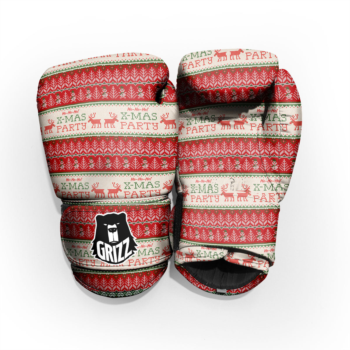Festive Christmas Knitted Print Pattern Pro Boxing Glove
