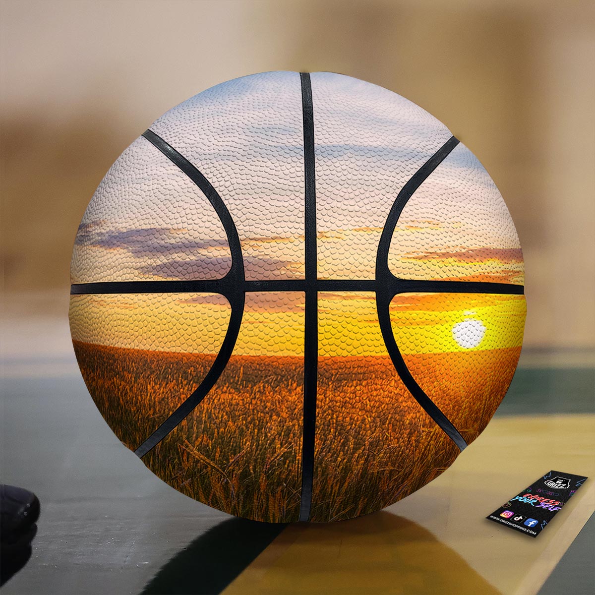 Field Sunrise Print Basketball