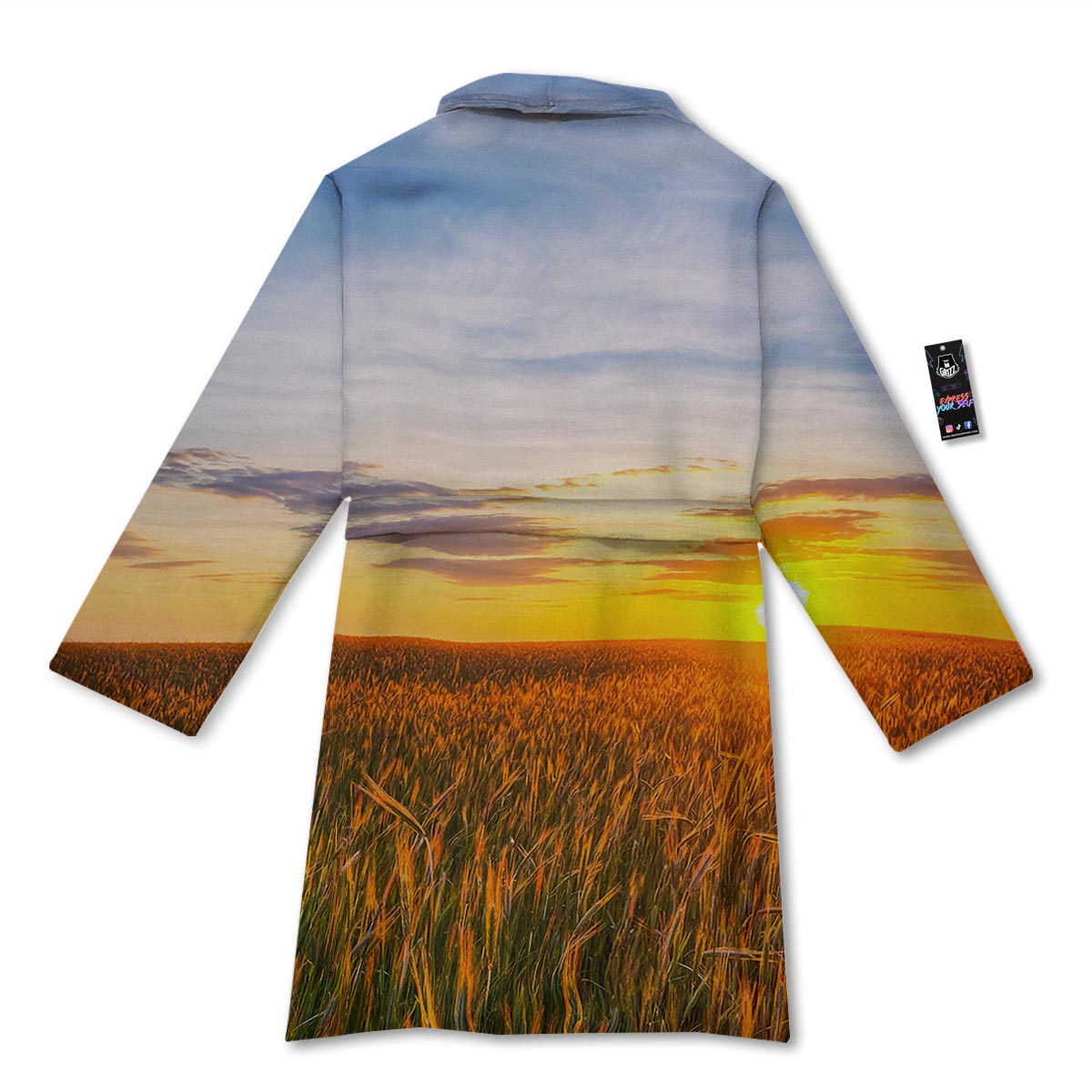 Field Sunrise Print Bathrobe-grizzshop