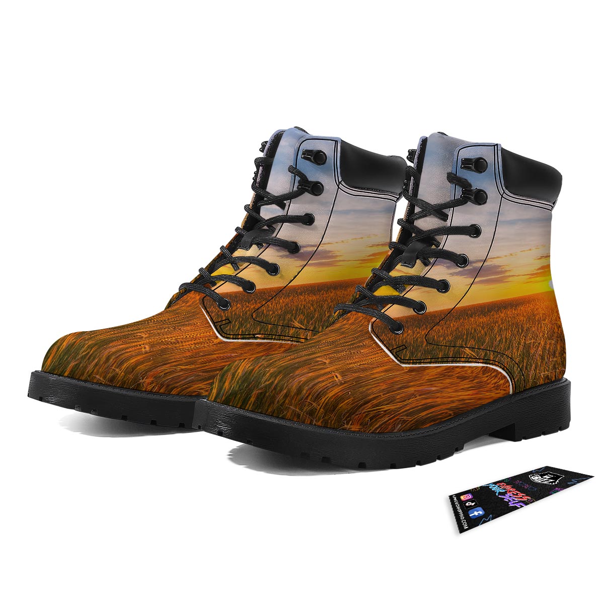 Field Sunrise Print Boots-grizzshop