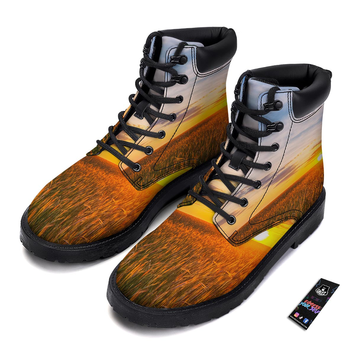 Field Sunrise Print Boots-grizzshop