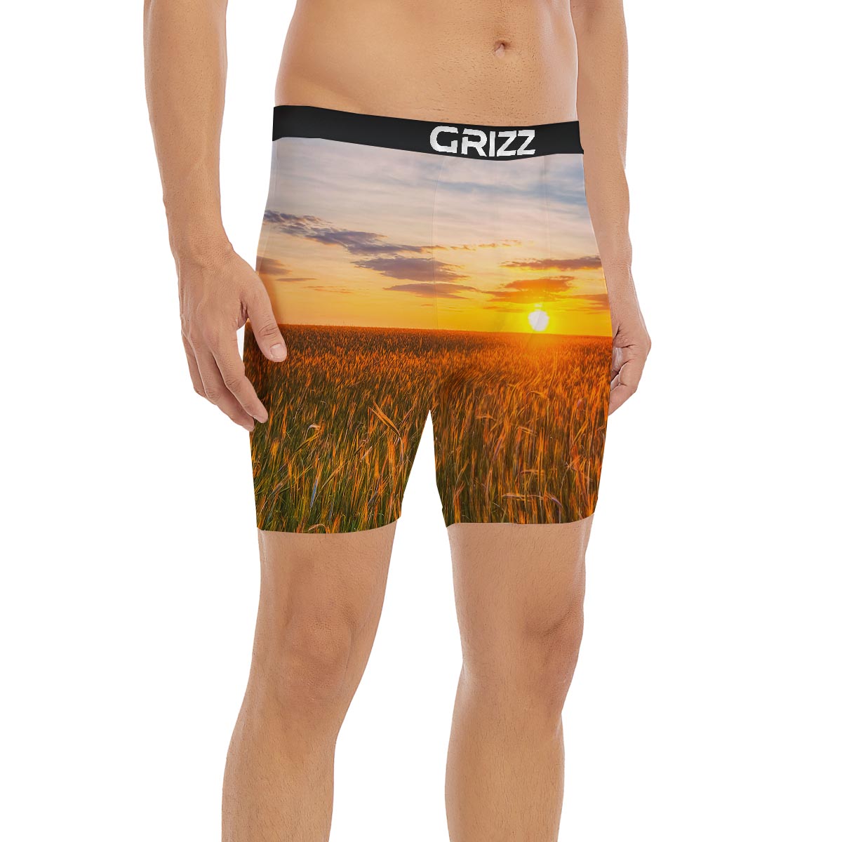 Field Sunrise Print Boxer Briefs-grizzshop