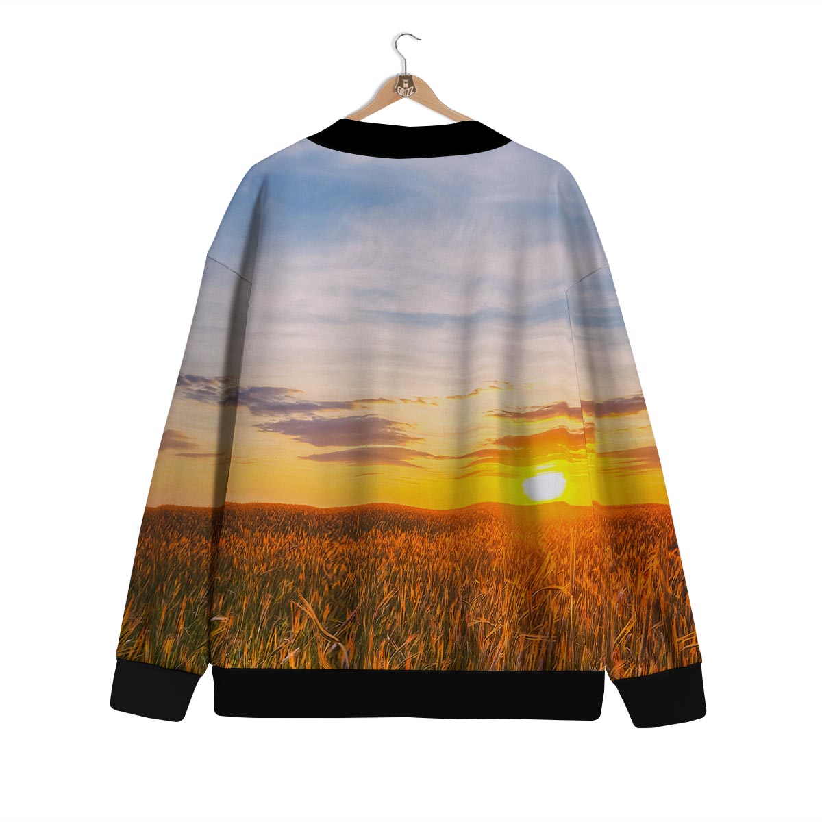 Field Sunrise Print Cardigan-grizzshop