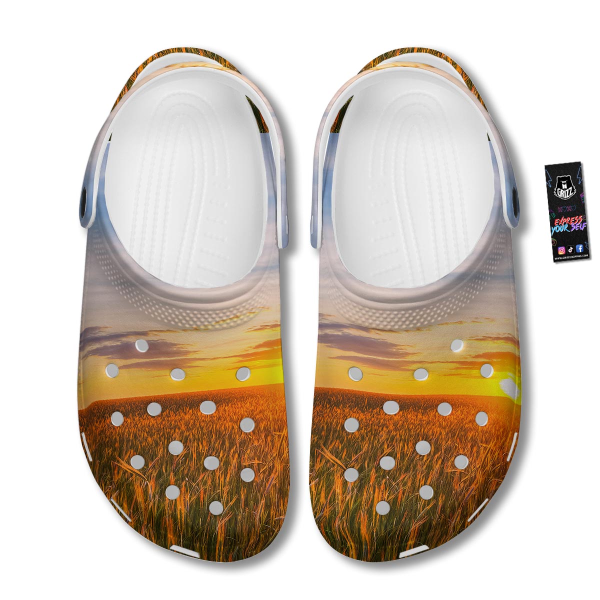 Field Sunrise Print Clog-grizzshop