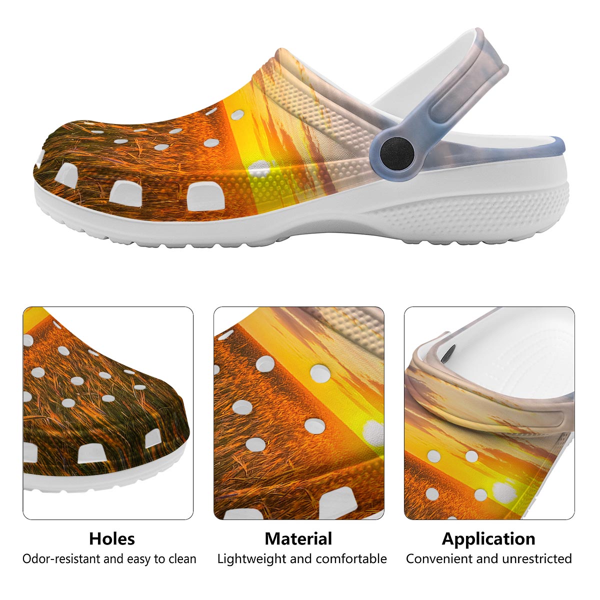 Field Sunrise Print Clog-grizzshop