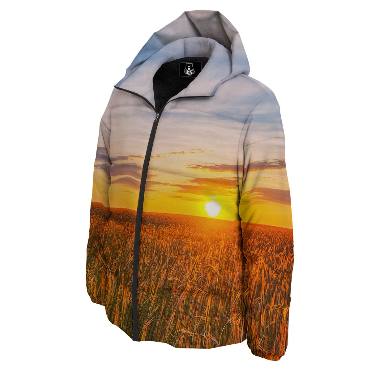 Field Sunrise Print Down Jacket-grizzshop