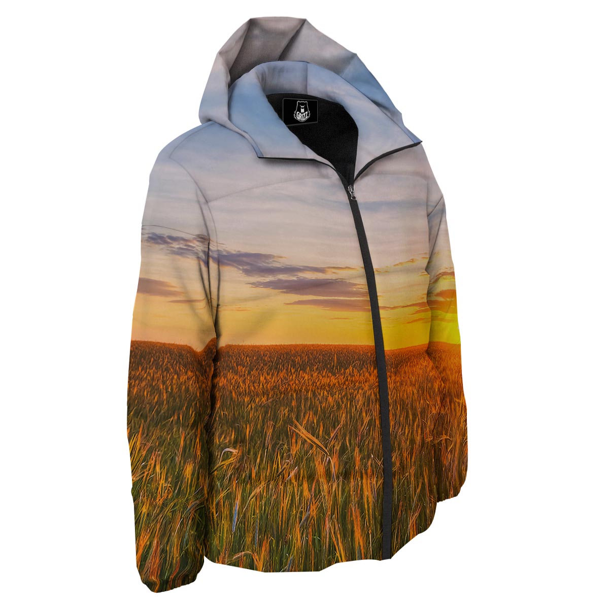 Field Sunrise Print Down Jacket-grizzshop