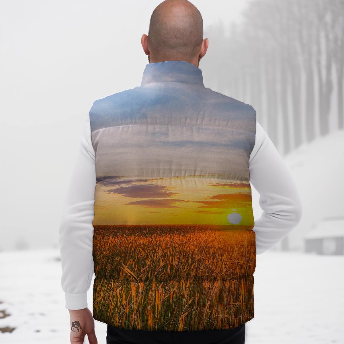 Field Sunrise Print Down Vest